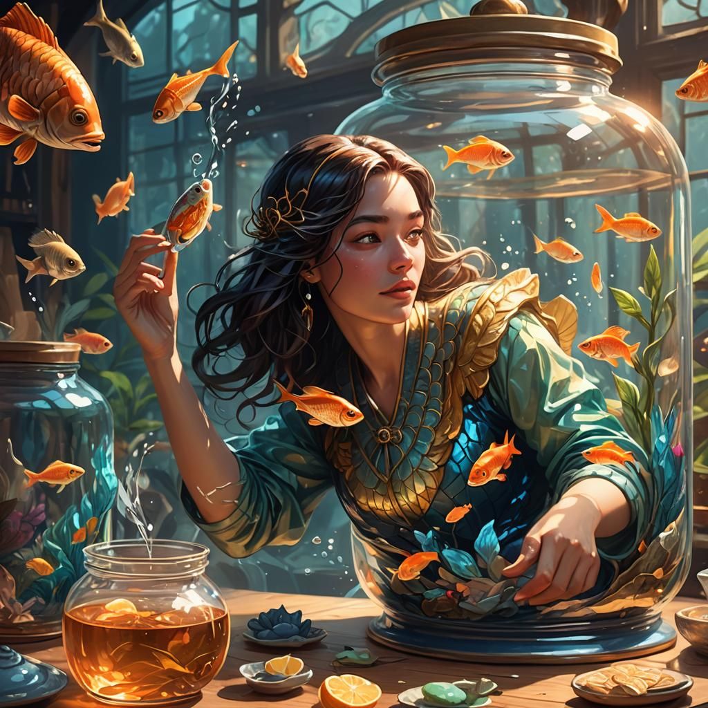 Siren in a Jar: Aquatic Fantasy Concept Art