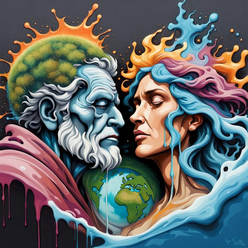 Father Time and Mother Earth in Graffiti Art