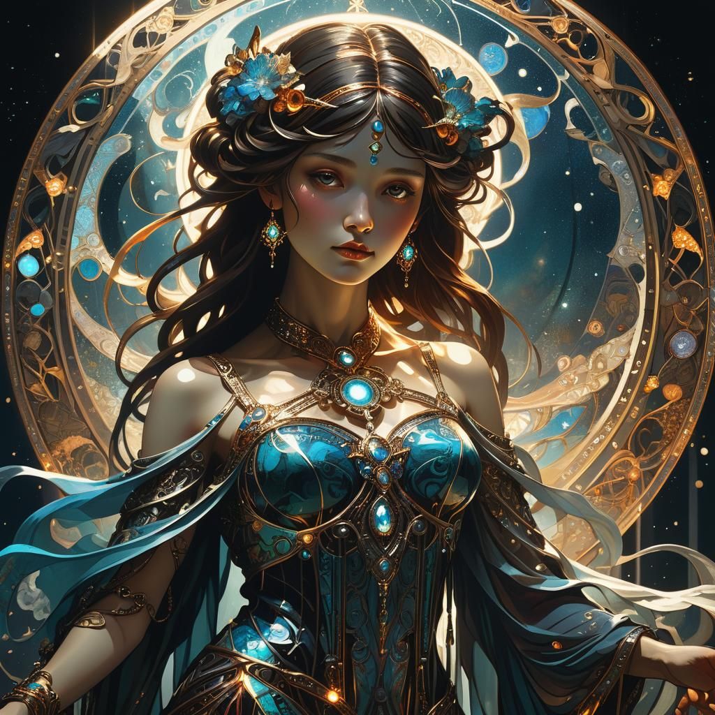Mystical Figure in Balance: Fantasy Art in Renaissance Style