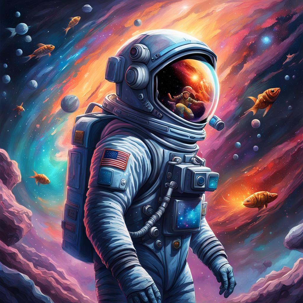 Astronaut's Galaxy in Fish Tank: Splash Art
