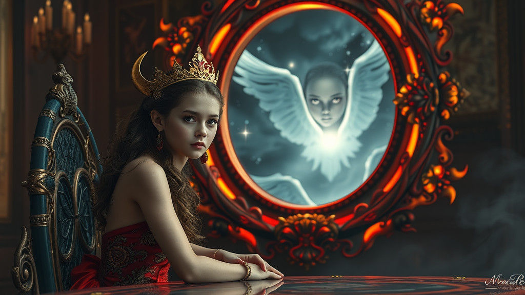 Heaven and Hell Princesses Reflected in a Mirror