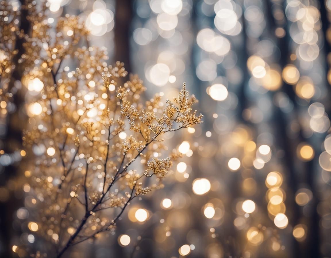Shiny Silver and Gold Forest with Diamond Flowers