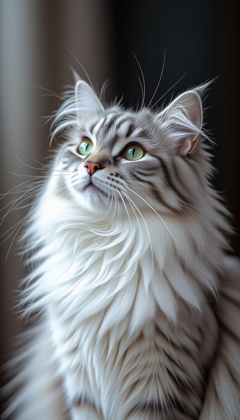 Cinematic Cat Portrait in Harmonious Grays