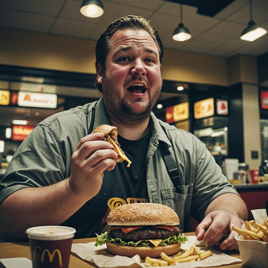 Cinematic Hamburger Scene at McDonald's