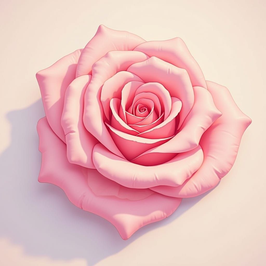 Pastel Kawaii Rose Illustration
