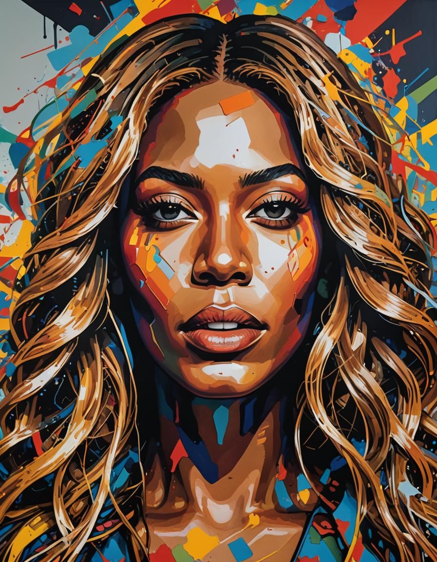 Beyoncé Portrait in Marcel Duchamp Style