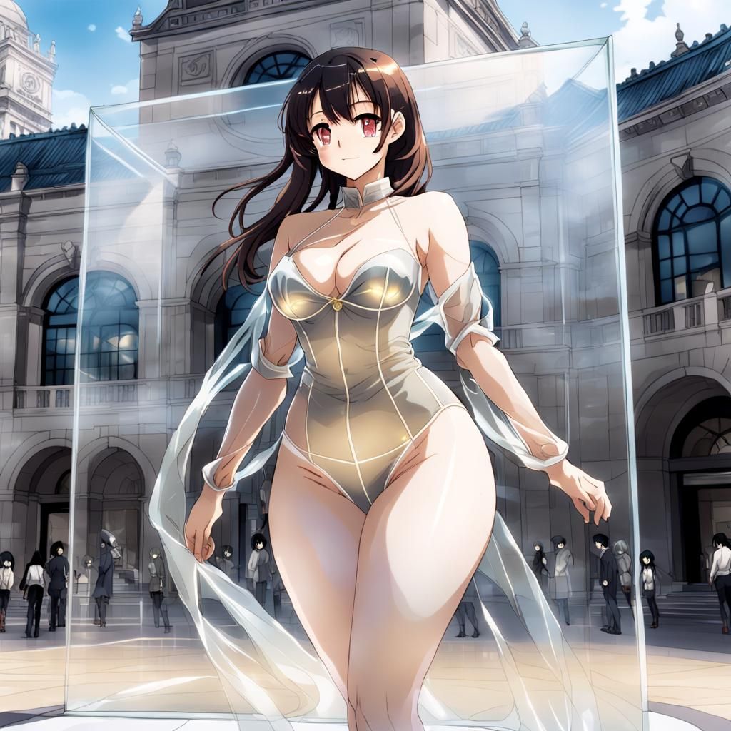 Girl in Silk on Museum Square: Anime Style