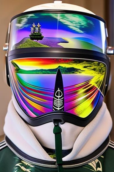 Hyperrealistic Twins in Marijuana Helmets: Sinister Panorama