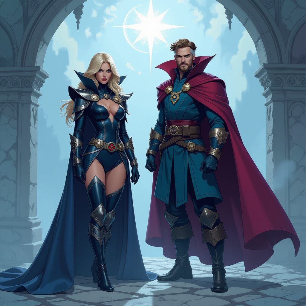 Magik and Doctor Strange in Mystical Realm