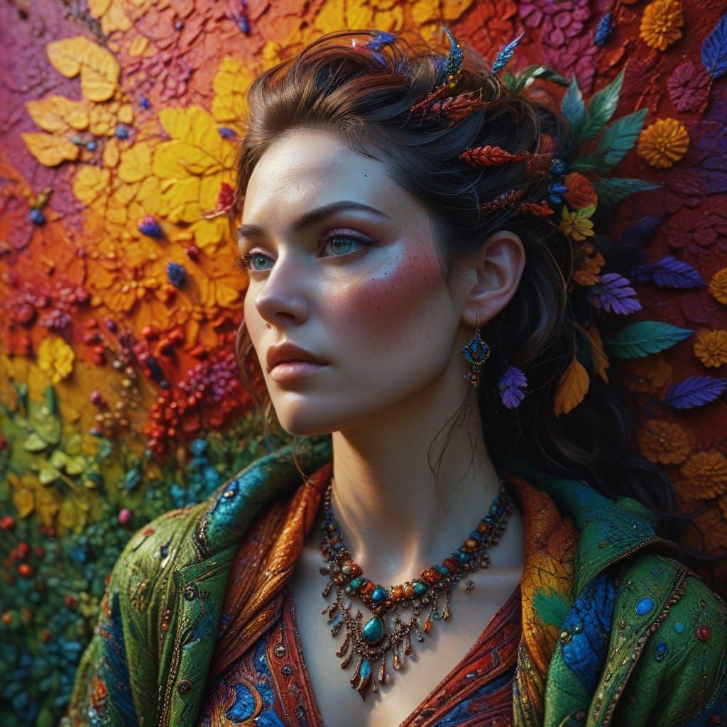 Hyperrealistic Cinematic Masterpiece with Vibrant Triadic Co...