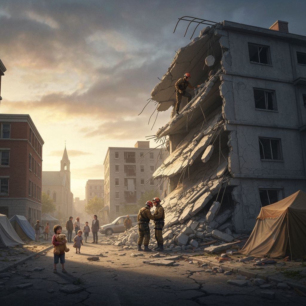 Earthquake Aftermath: Dawn in a Ruined City