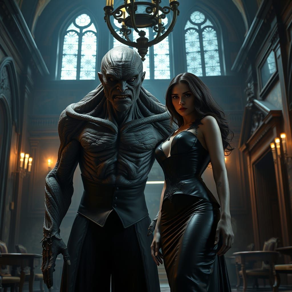 Monster and Vampire in Gothic Mansion