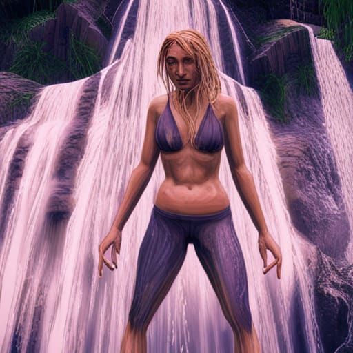 Woman Plunging Down Niagara Falls in 8K