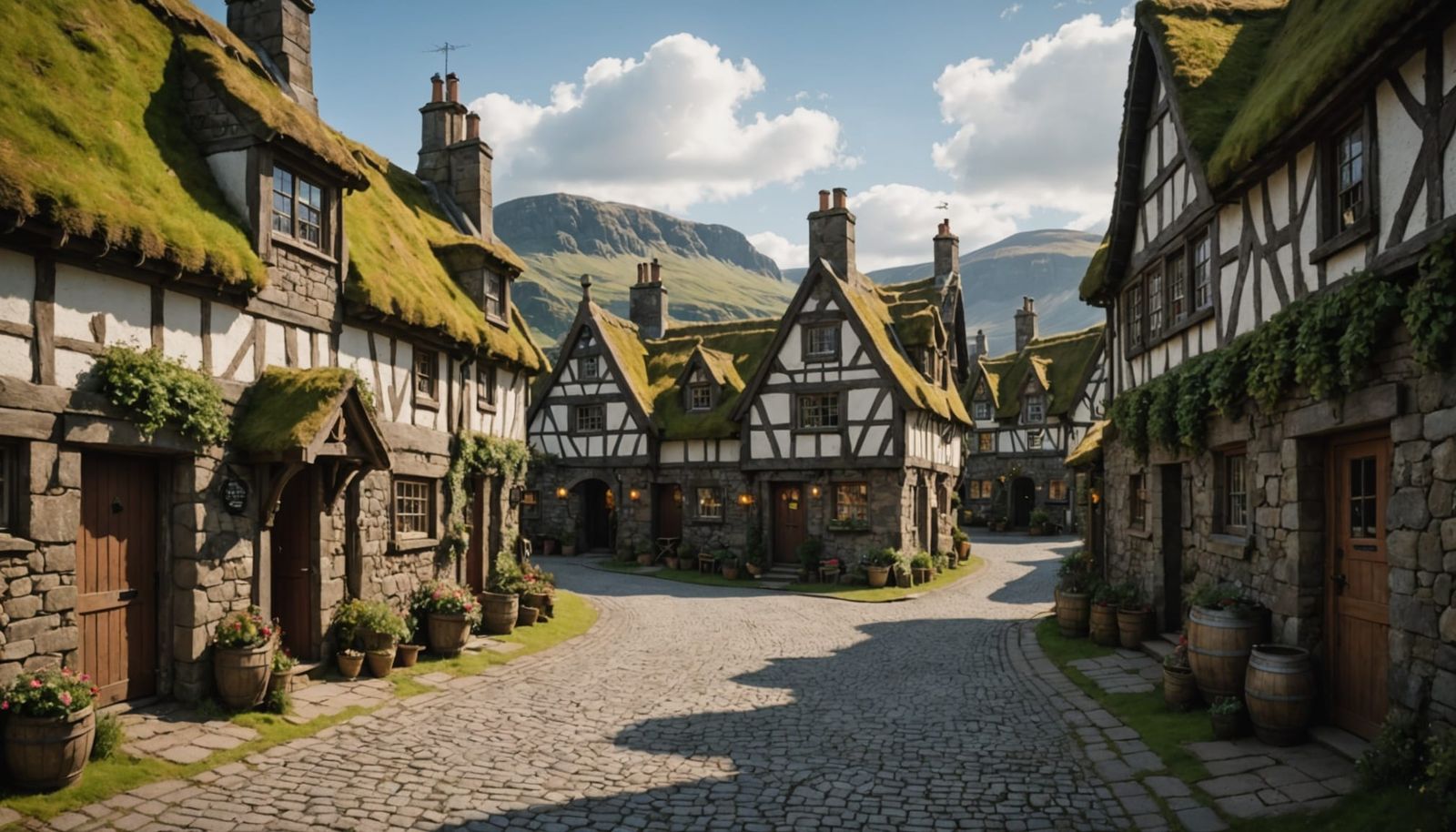 Fantasy Village Street View in Scottish Style