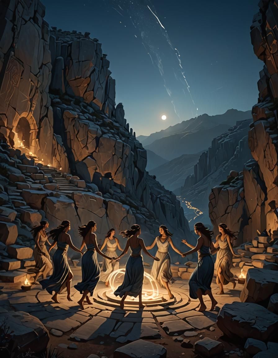 Greek Temple Dance with Captivating Shadows