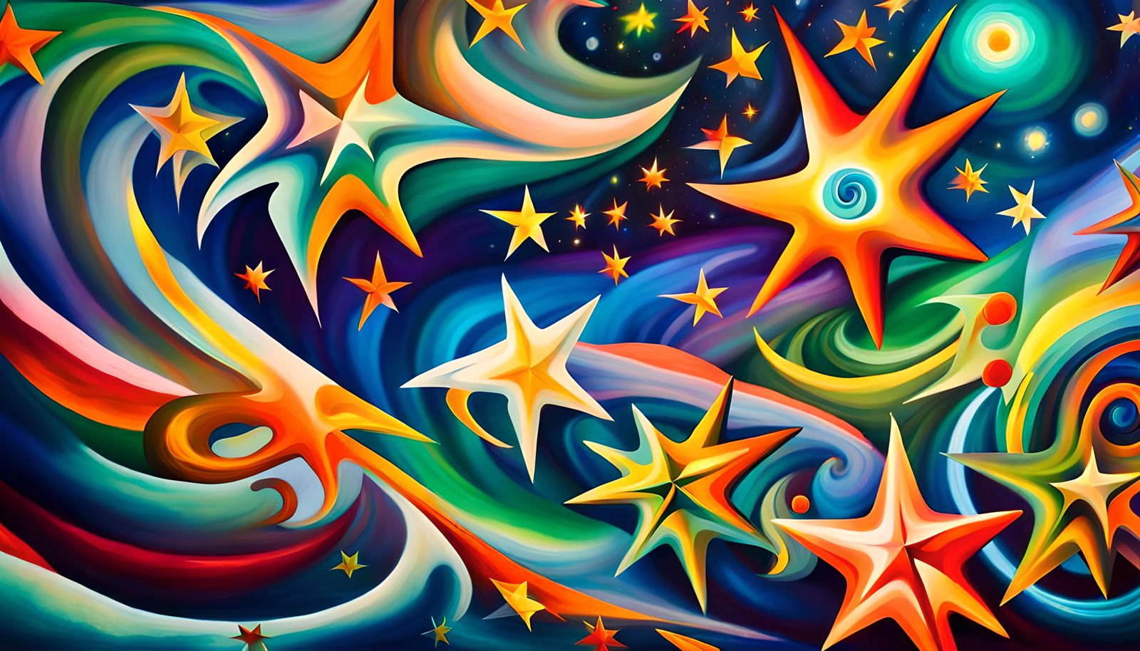 Iridescent Stars in Electro Magnetic Plasma Maelstrom