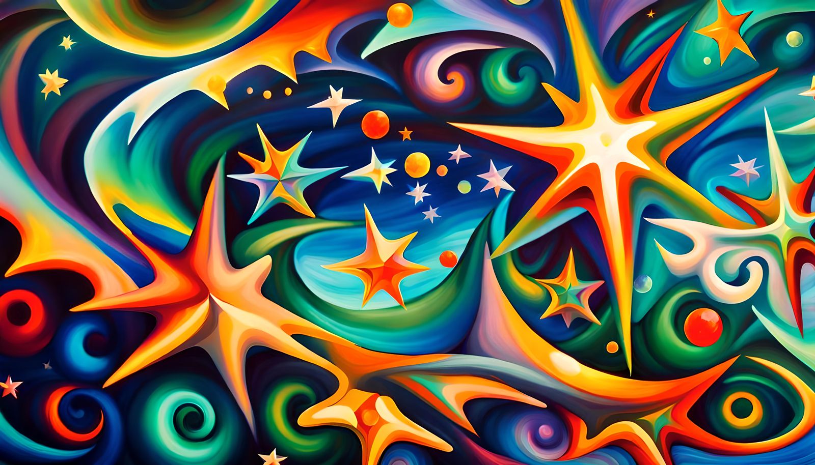 Iridescent Star Cluster Formation in Impasto Style