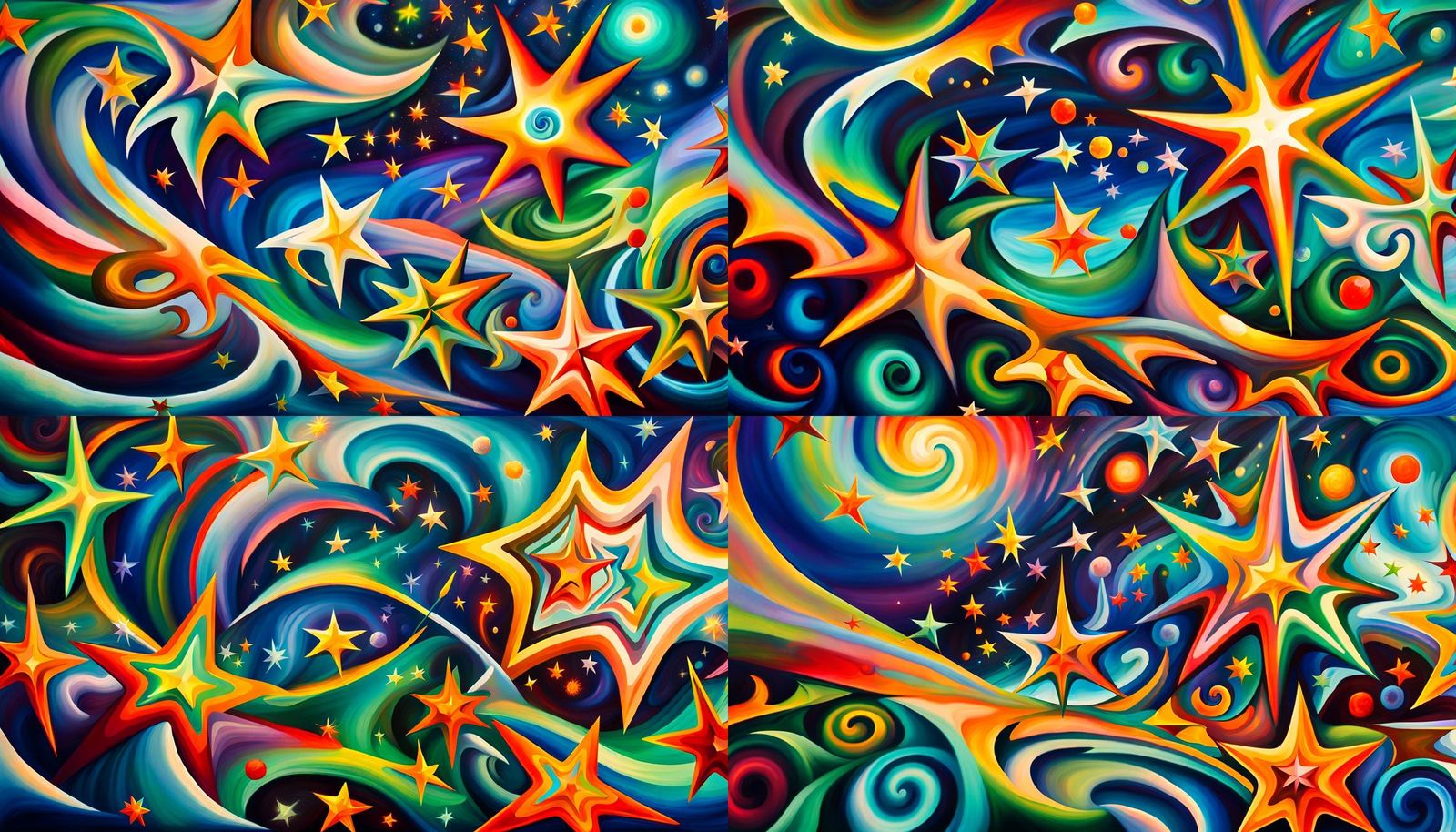 Iridescent Stars Connected in Electro-Magnetic Maelstrom