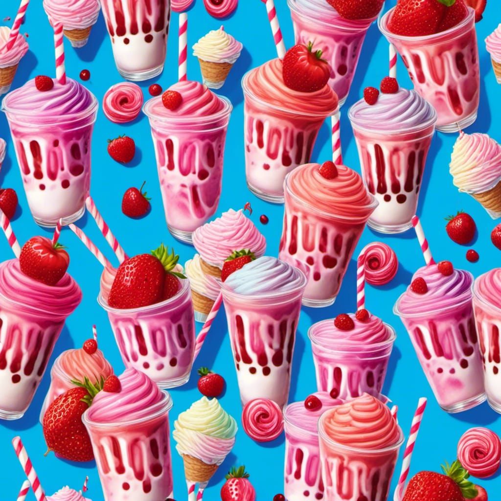 Humorous Milkshake Advertisement in Photorealistic Style