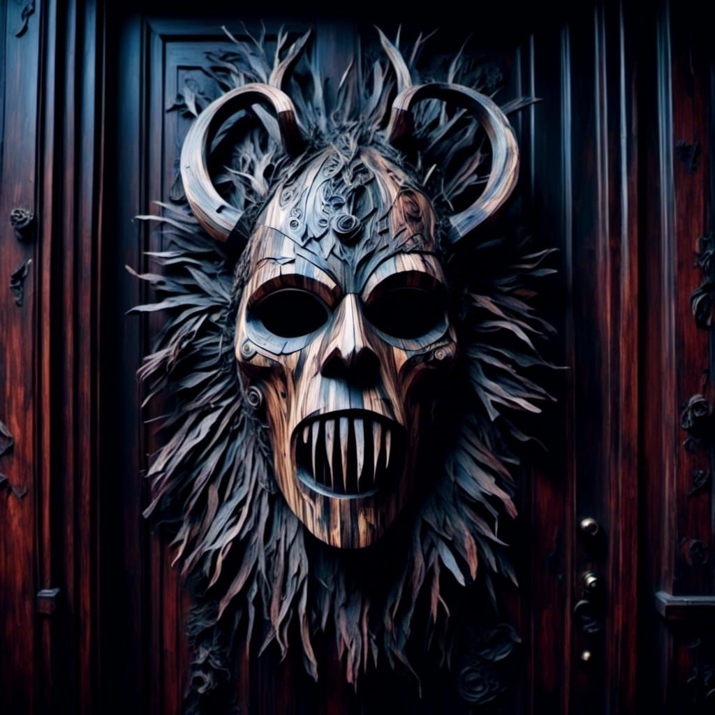 Ghostly Encounter: Wooden Mask Revealed