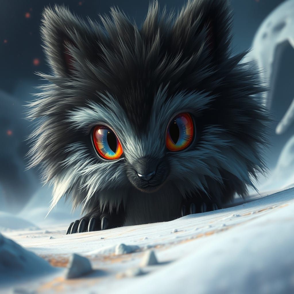 Enchanted Creature of Wonder, in Vibrant Cyberpunk Style