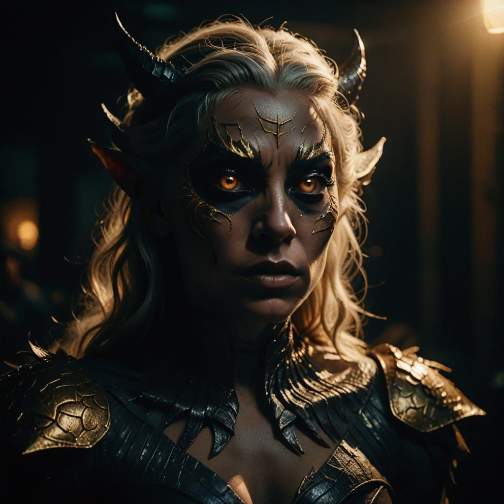 Mother Monster in Cinematic Film Noir Style