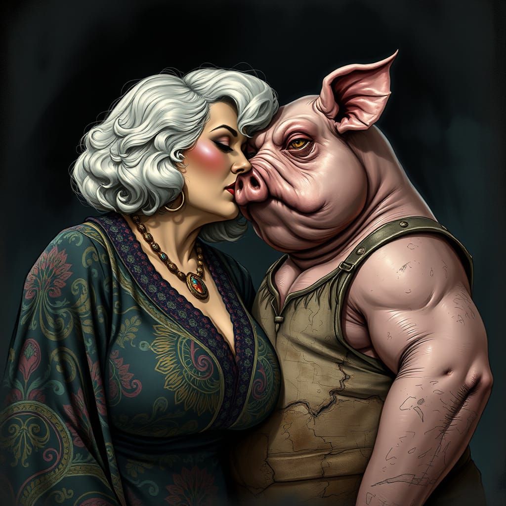 Ethereal Encounter in Dark Fantasy