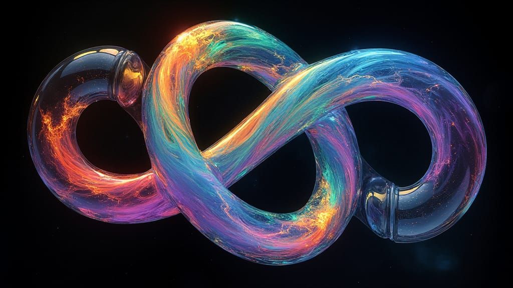 Vibrant Möbius Strip Fractals in Cosmic Space