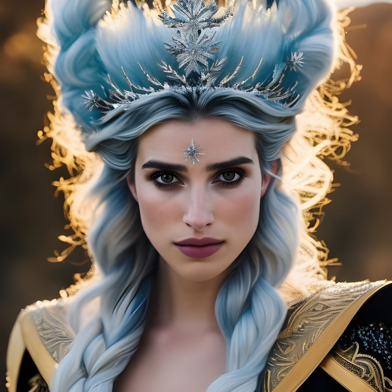 Wind Goddess with Cosmic Storm Background