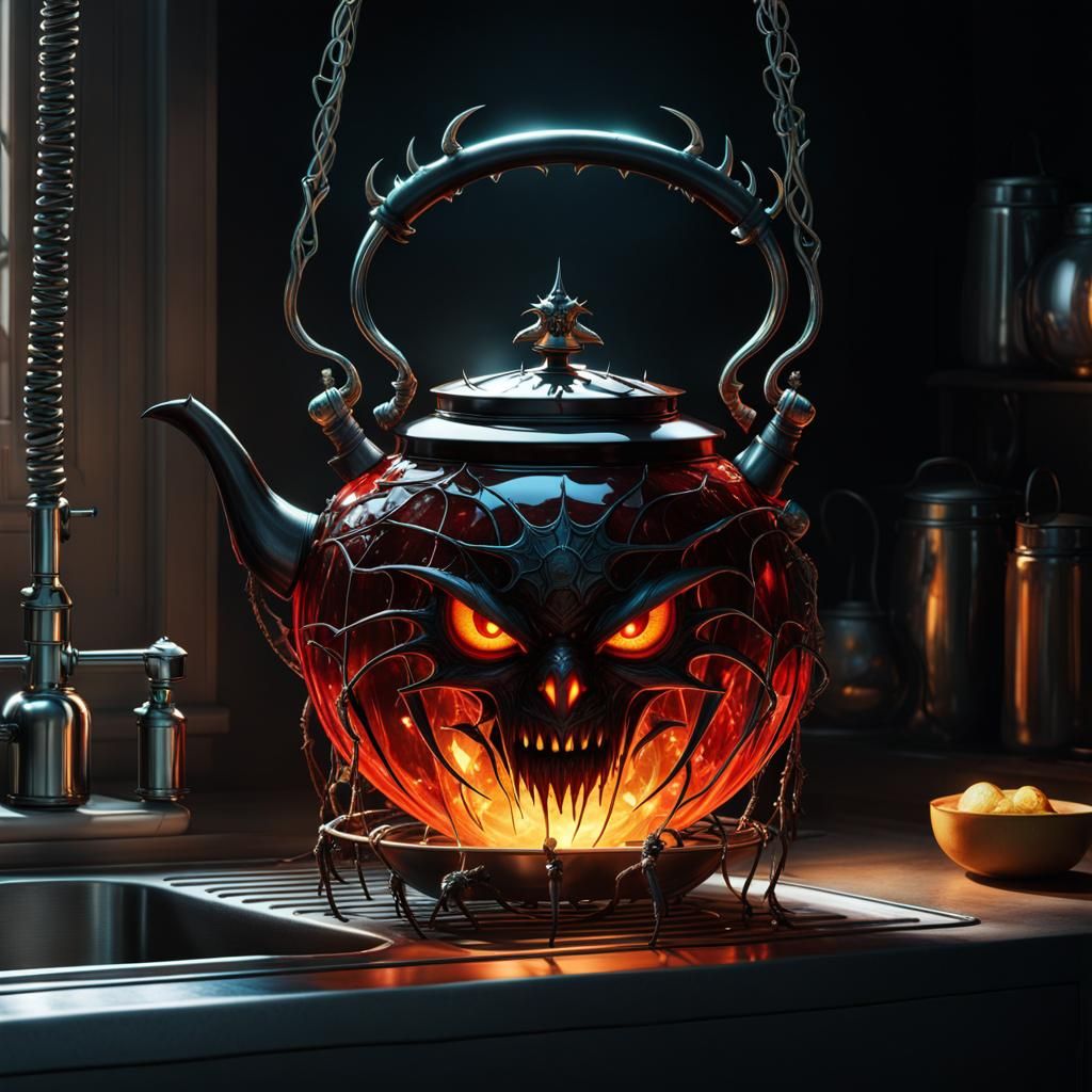 Sinister Demon Kettle in Fantasycore Art