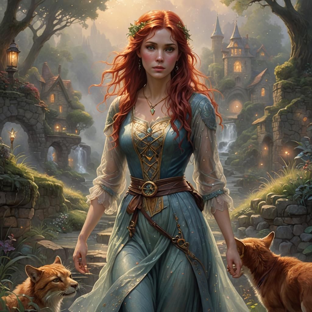 Ethereal Girl Healer with Hurt Animal