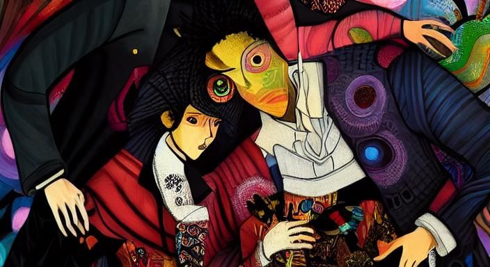 Psychedelic Garden in Takashi Murakami Style