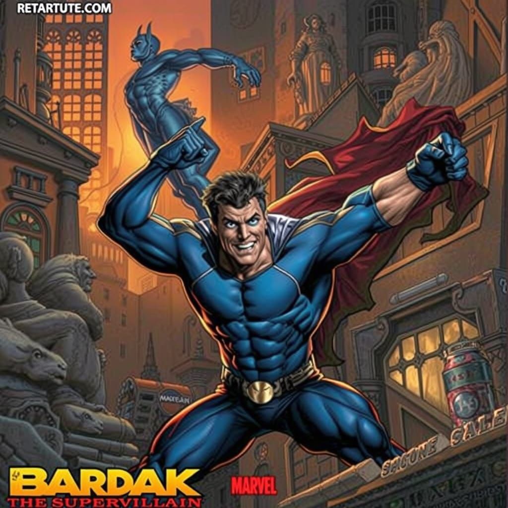 Bardak the Supervillain in Comic Book Art Style