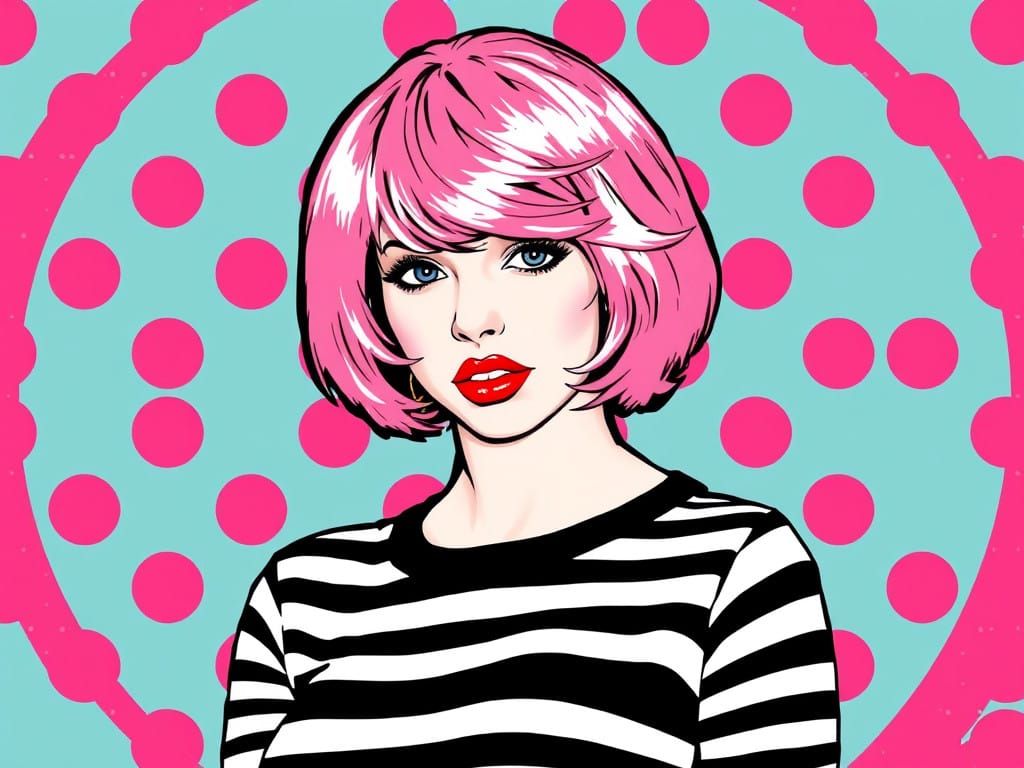 Sass Pop Princess in a Neo-Primitivist Comic Book Aesthetic