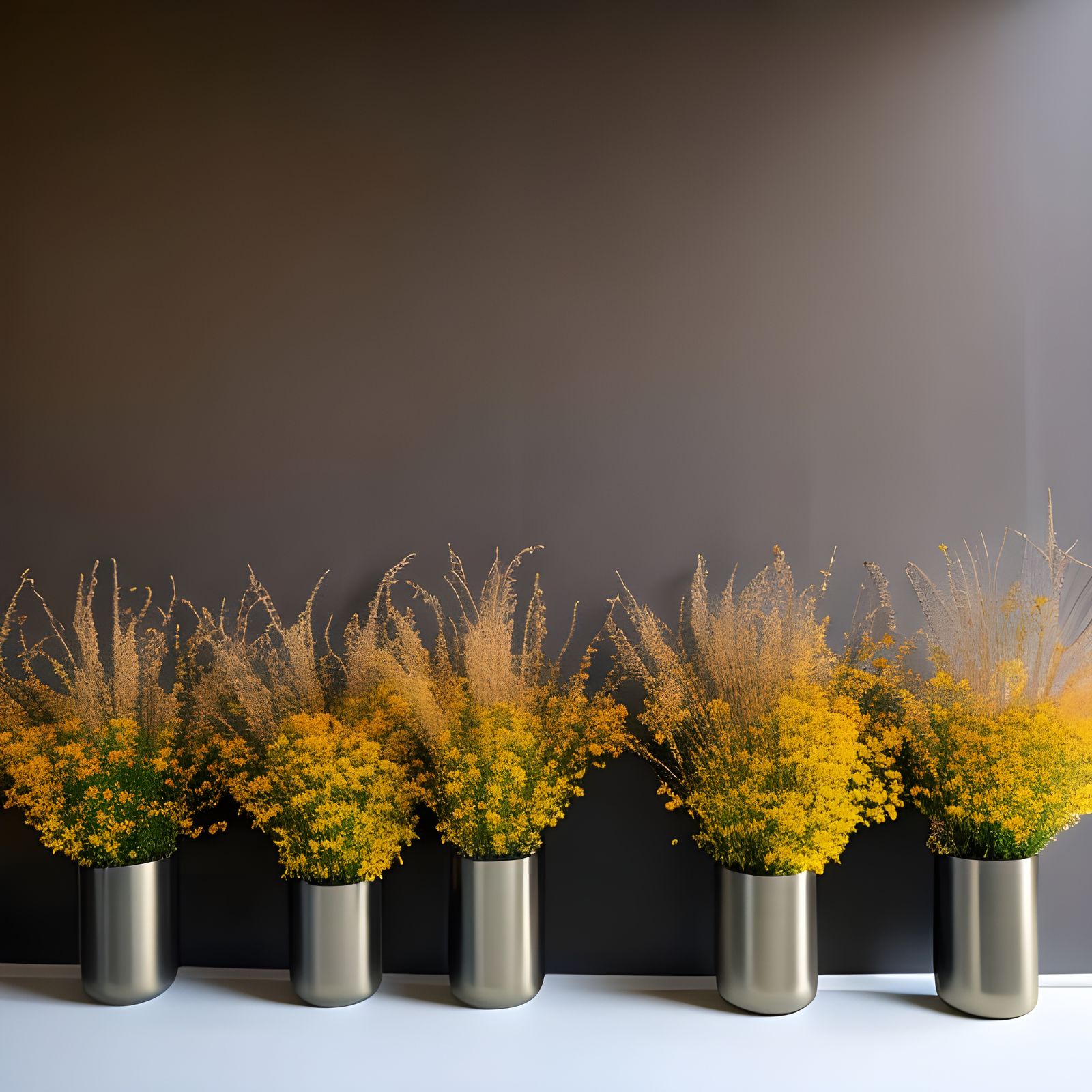 Dried Flower Display on Fireplace, Post-Production Painting