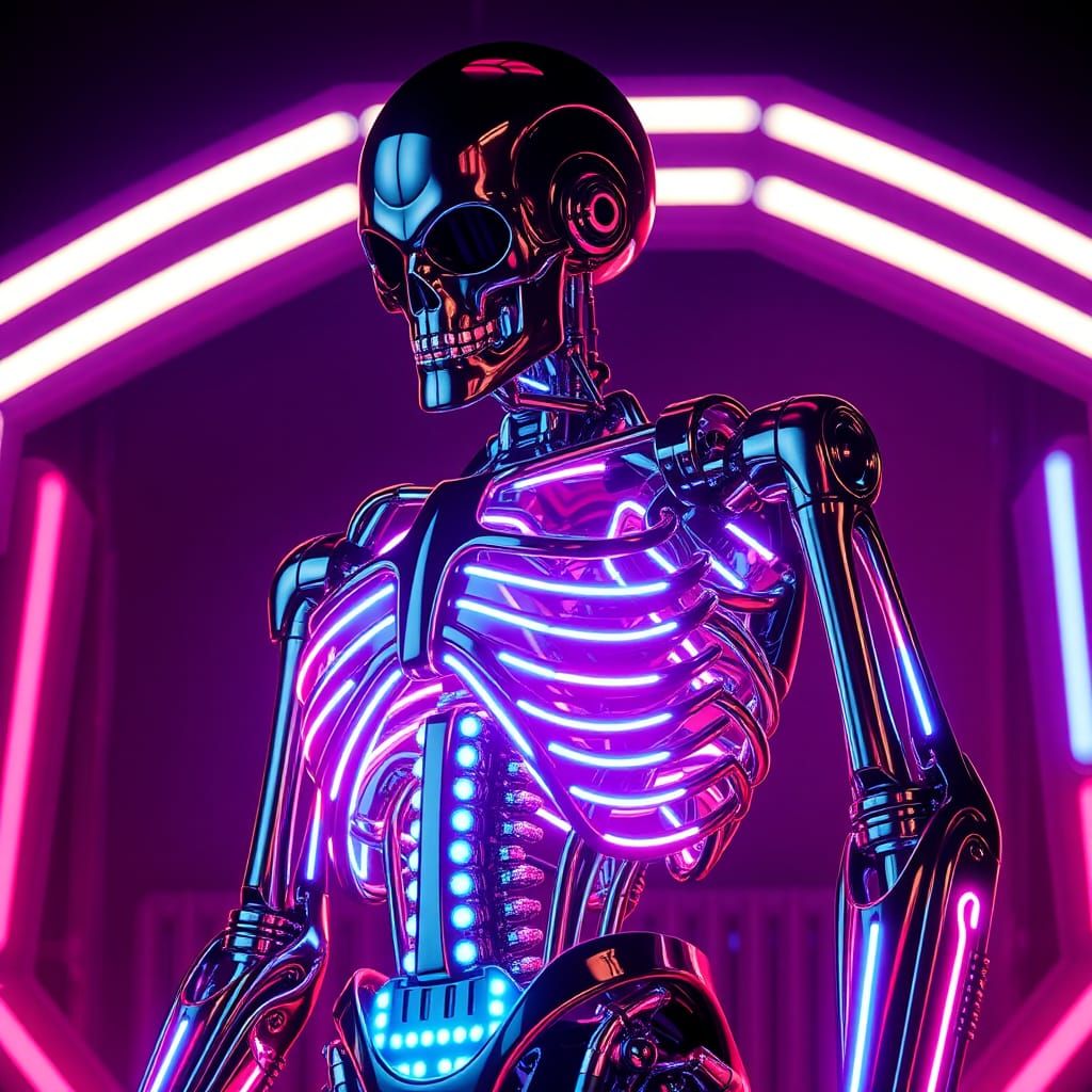 Cyberpunk T-1000 Endoskeleton in Fluorescent Light