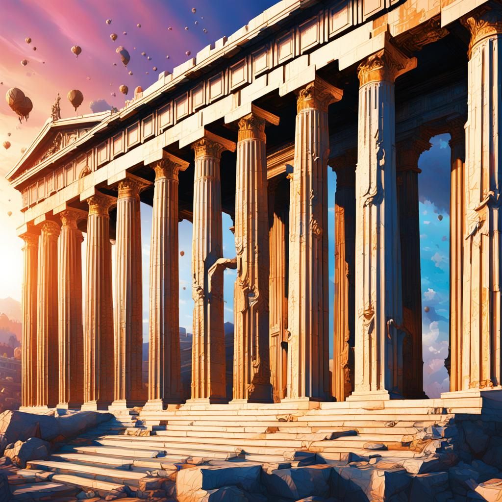 Hyperrealistic Athens in Splash Art Style
