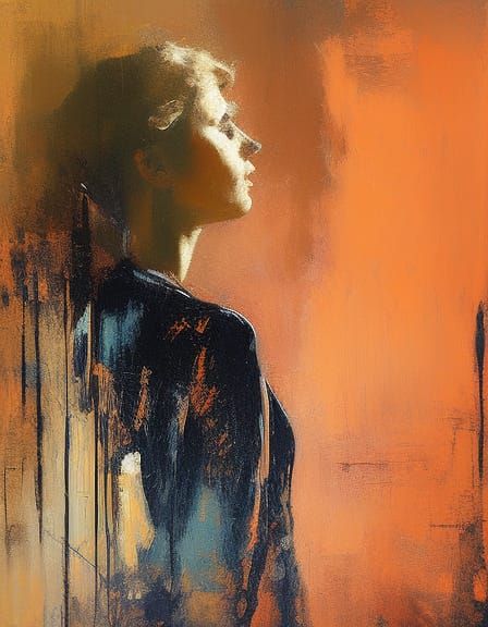 Peach-Haired Girl in Art Nouveau Style