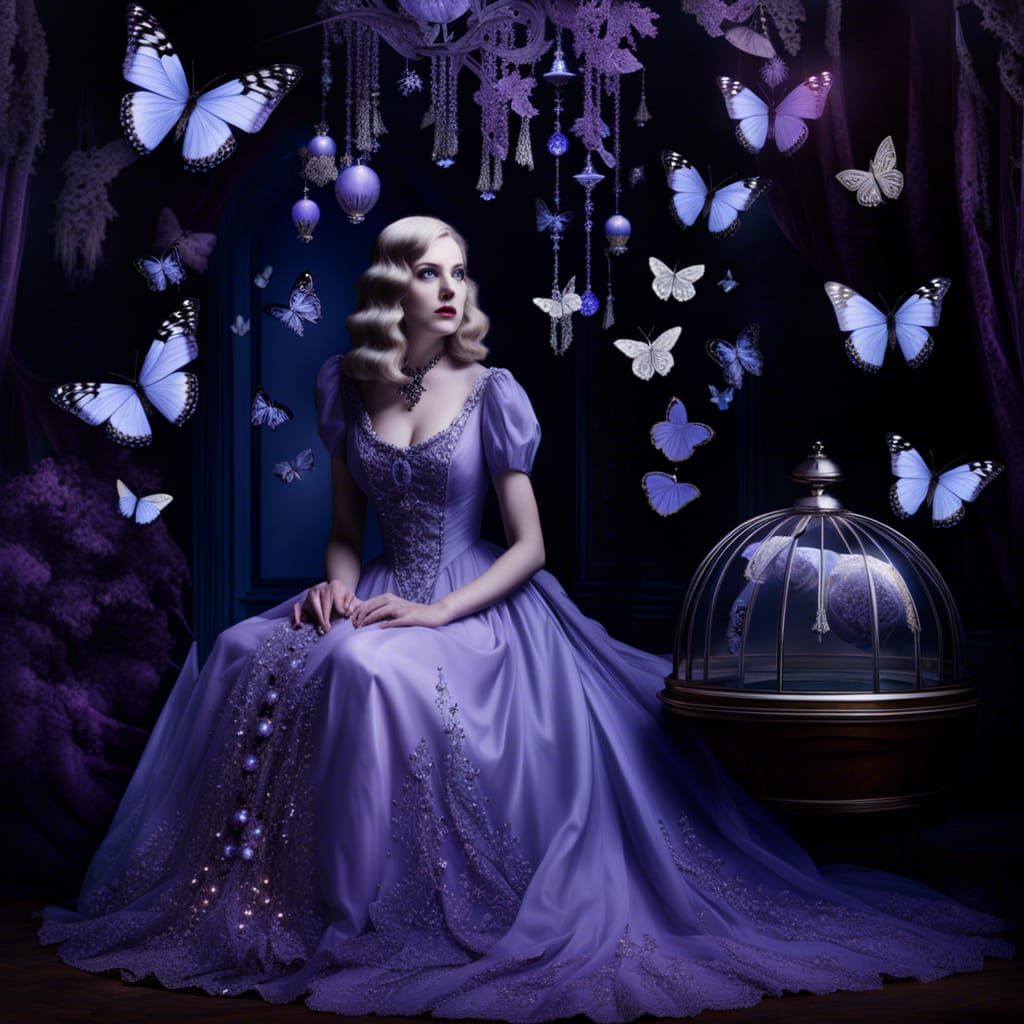 Ethereal Victorian Family Portrait with Spectral Orbs