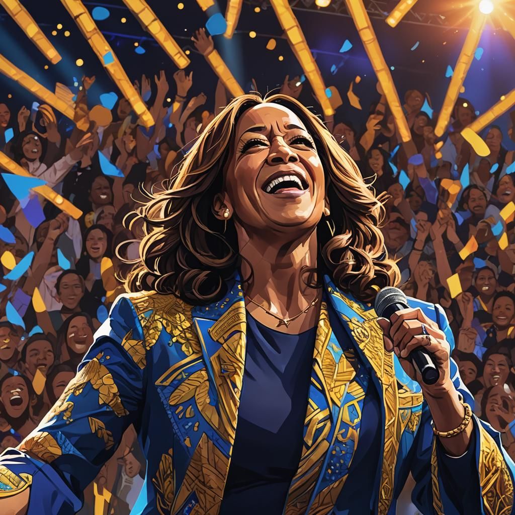 Kamala Harris Sings in 3D Anime Art Style