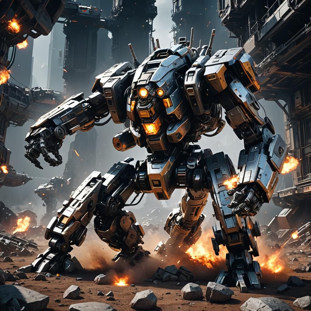 Earth Exploding with Intricate Sci-Fi Mech Details