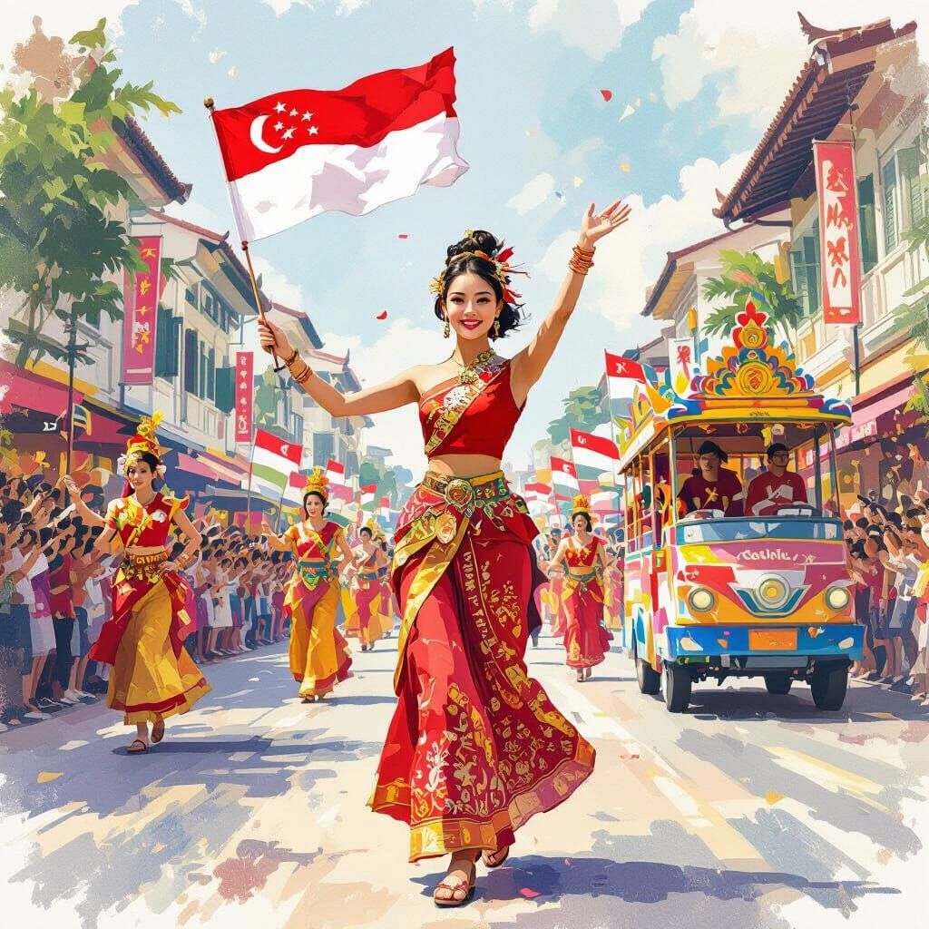 Singapore National Day Parade: Traditional Attire and Celebr...