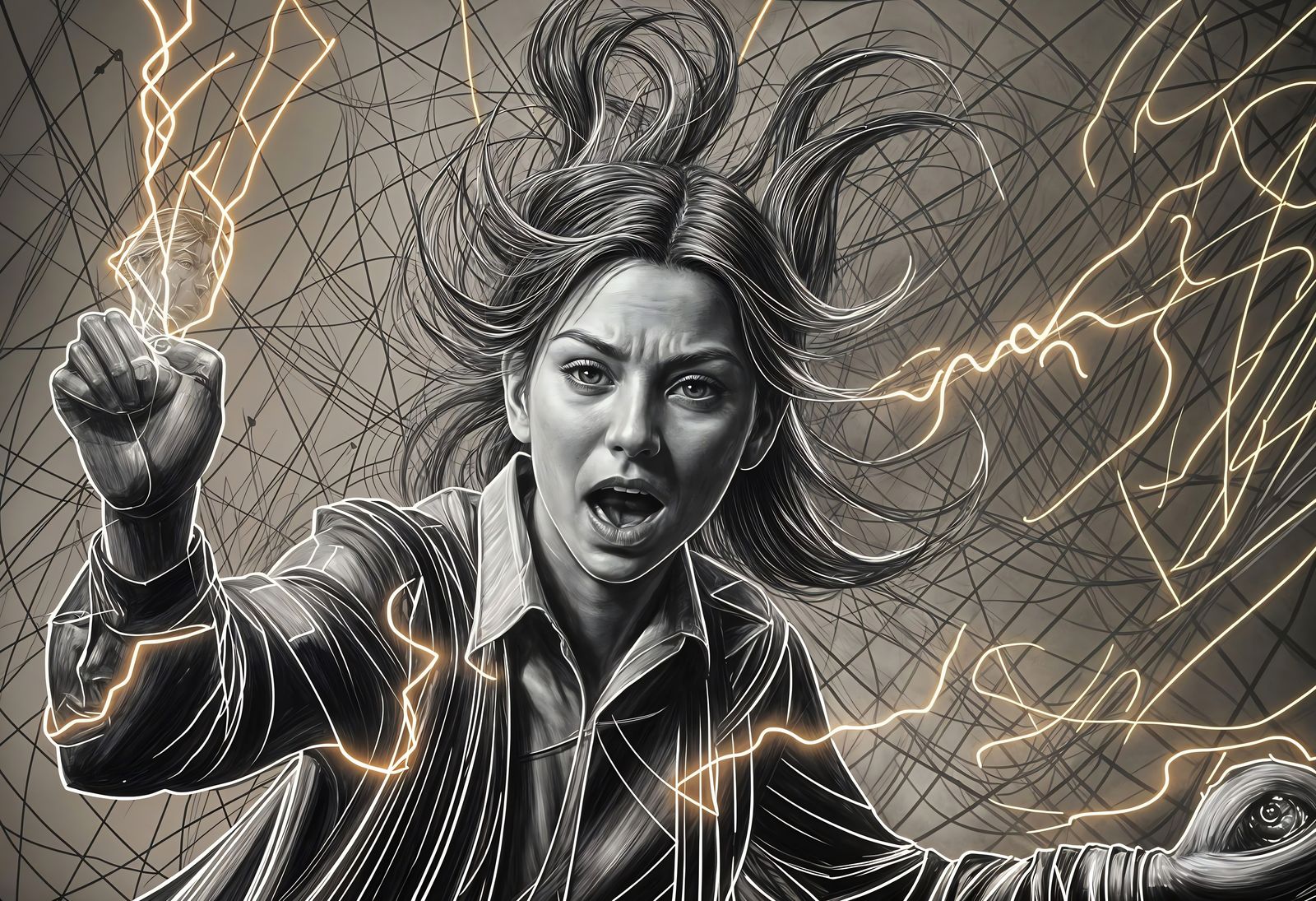 Aggressive Line Art Piece