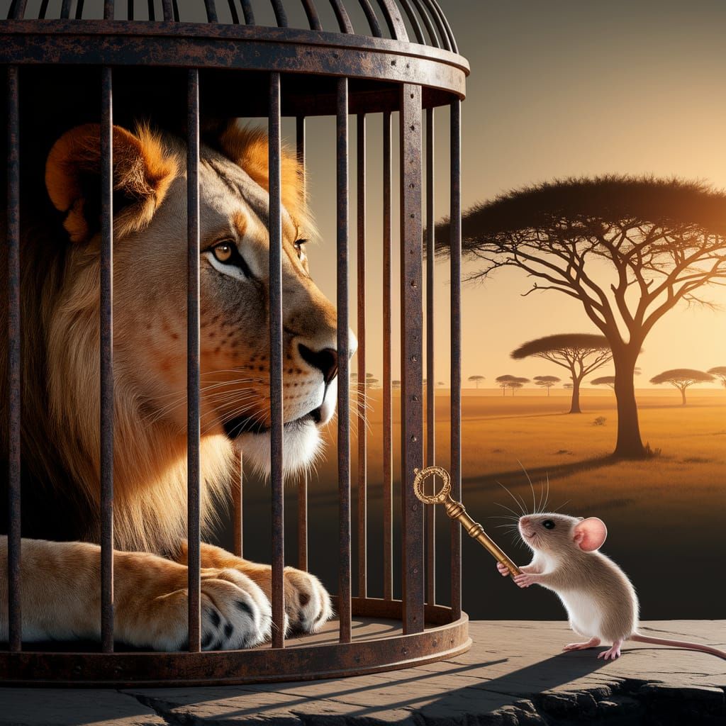 Majestic Lion and Tiny Mouse: An Unlikely Hope