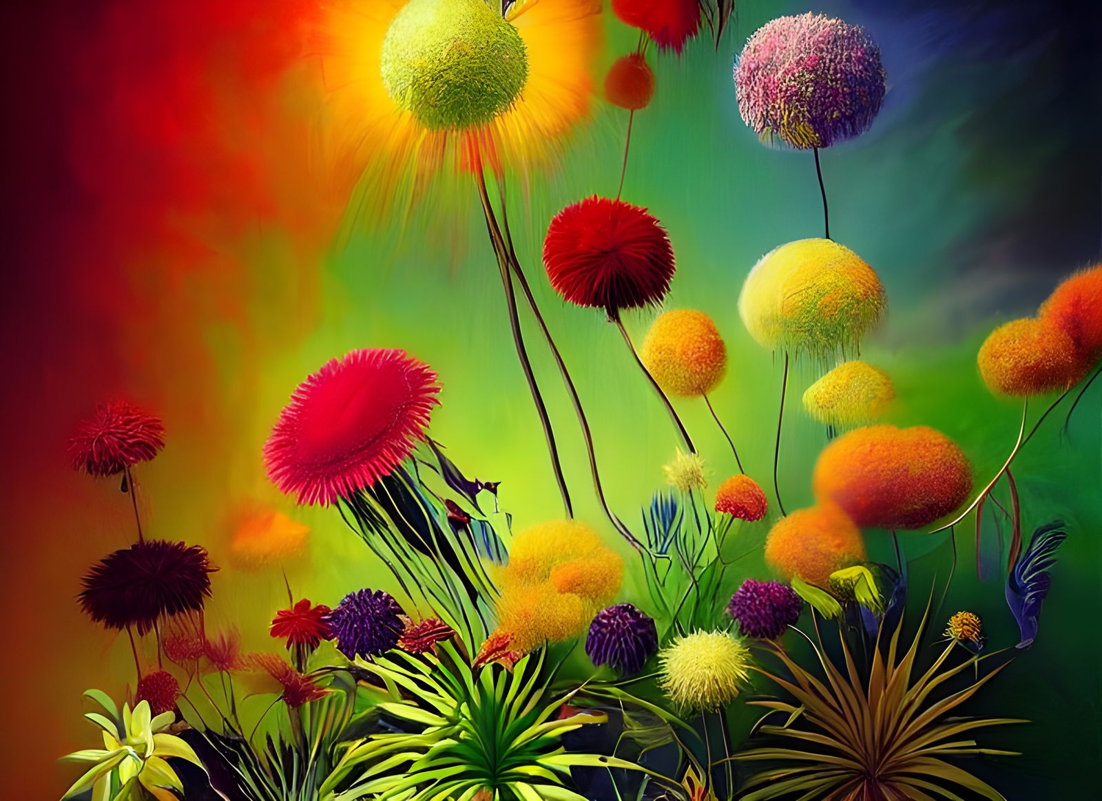Exotic Flora Explosion: A Botanical Masterpiece