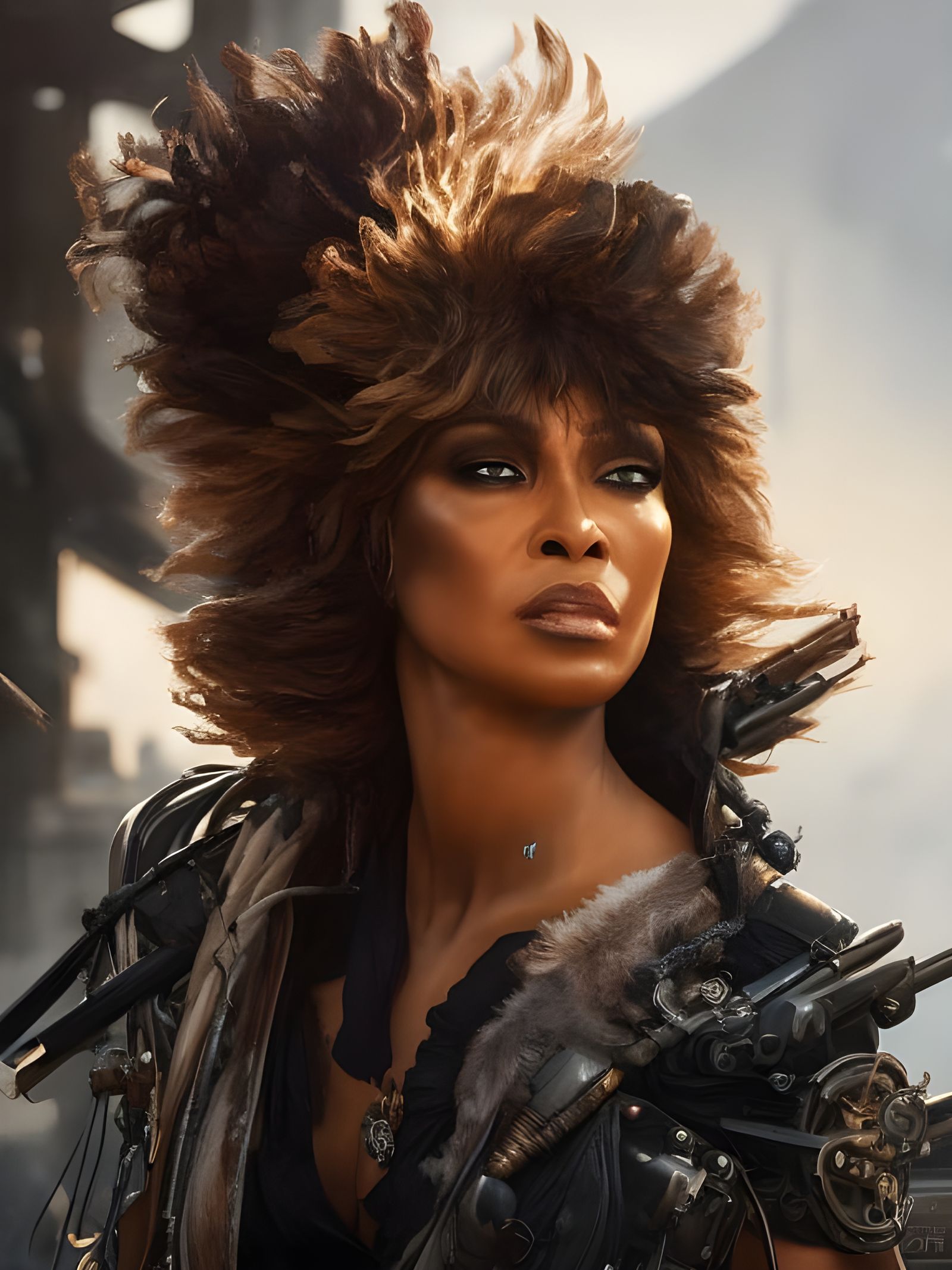 Tina Turner in Mad Max Concept Art Portrait