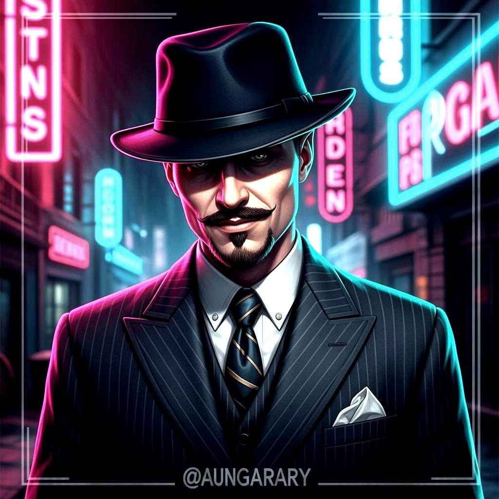 Man in Zoot Suit with Devilish Visage