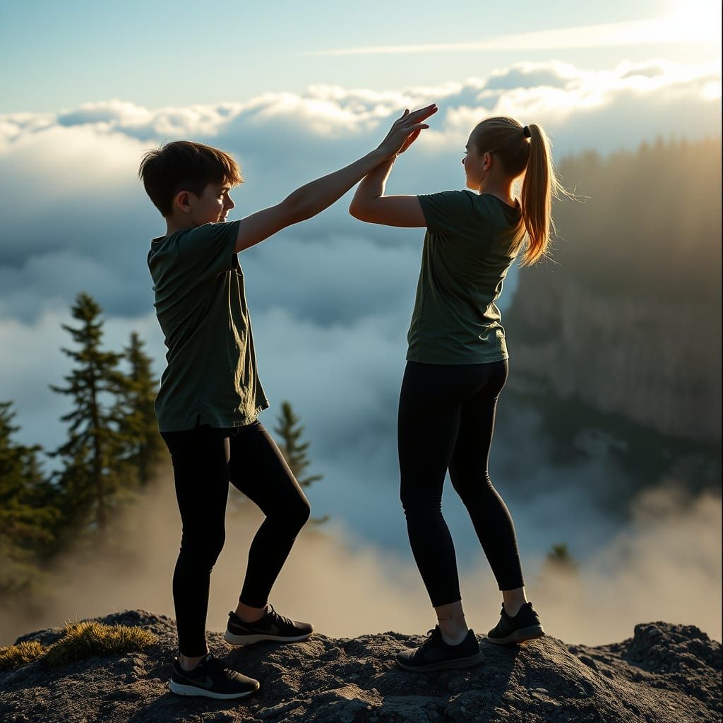 Cinematic Sparring on Misty Mountaintop