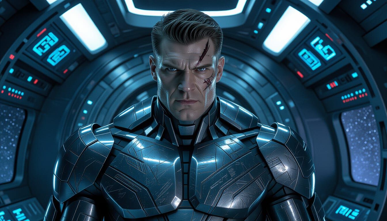 Colossus in Shi'ar Spaceship: Hyperrealistic Close-Up