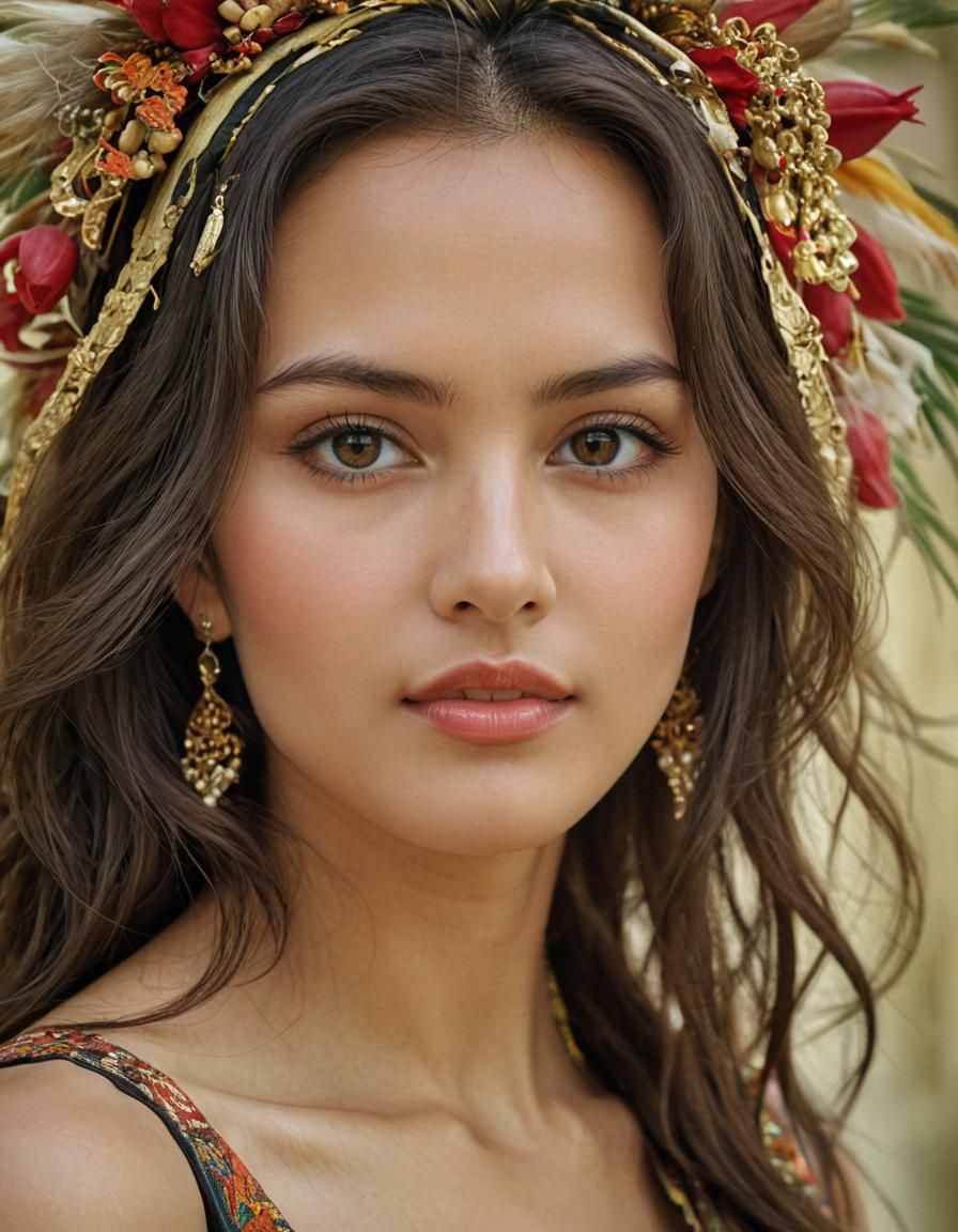 Elegant Exotic Portrait of a Refined Face